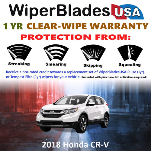 2018 Honda CR-V Wiper Blades w/1yr Wear Warranty (Set of 3) w/Rear Wipers